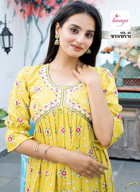 Hinaya Resham Vol 3 Western Wear Rayon Top Collection
 Catalog